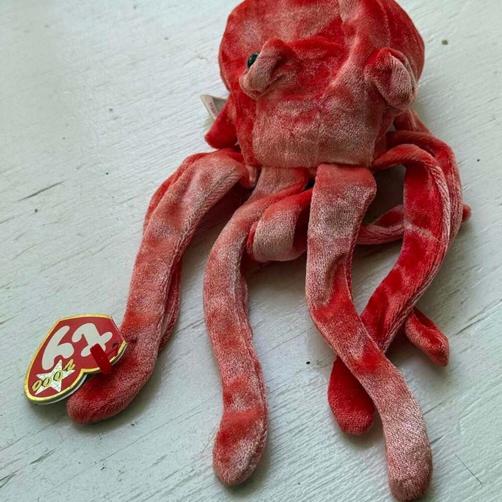 Ty Beanie Baby Wiggly The Squid Plush 2000